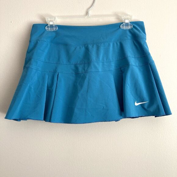 Nike Dri-Fit Pleated Perforated Tennis Court Golf Skort Teal Blue Size Medium - Picture 1 of 8